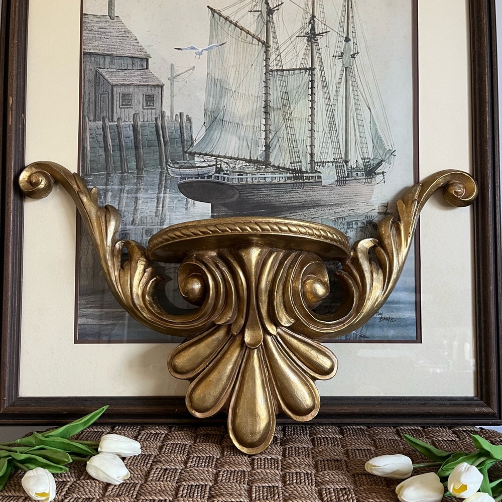 Vintage Gold Wall Shelf